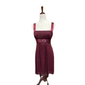City‎ Triangles Maroon Flowy Baby Doll Dress Medium 90s Y2K Witchy Whimsigoth